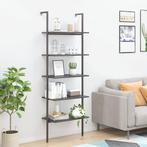 vidaXL Ladderrek met 5 schappen 64x35x185 cm zwart, Huis en Inrichting, Kasten | Boekenkasten, Verzenden, Nieuw, 50 tot 100 cm
