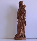 Beeld, Handgesneden Maria met Kind - 47 cm - Eik