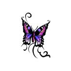 Plak tattoos glitter vlinder zwart/paars - Tatoeages, Ophalen of Verzenden, Nieuw