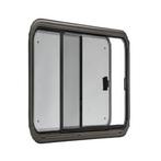 Schuifraam caravan 450x500mm duoplissé Polyplastic - links, Caravans en Kamperen, Ophalen of Verzenden, Nieuw