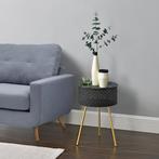 [en.casa] Salontafel Forshaga rond zwart en goud 50xØ35 cm, Huis en Inrichting, Tafels | Bijzettafels, Verzenden, Nieuw