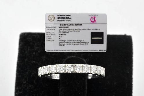 Trouwring - 14 karaat Witgoud - 0.78ct. tw. Diamant, Sieraden, Tassen en Uiterlijk, Antieke sieraden