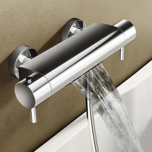 Badkraan Hotbath Cobber Thermostaat Waterval Uitloop Chroom, Doe-het-zelf en Verbouw, Sanitair, Kraan, Nieuw, Chroom, Ophalen of Verzenden