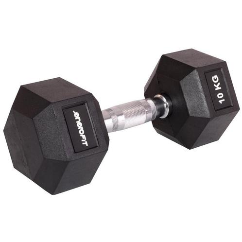 Hex dumbbell 10 kg - Rubber (Fitness & sport artikelen), Sport en Fitness, Fitnessmaterialen, Nieuw, Ophalen of Verzenden