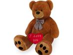 Knuffel Beer met Hart – I LOVE You – XXL Bruin 150cm, Verzenden, Nieuw