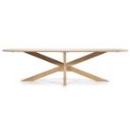 Eettafel Nikki - 280cm - Naturel - 96141 - eettafel, Huis en Inrichting, Nieuw, Overige materialen