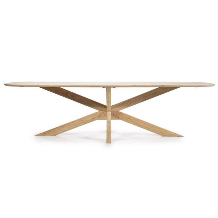 Eettafel Nikki - 280cm - Naturel - 96141 - eettafel, Huis en Inrichting, Tafels | Eettafels, Nieuw, Overige materialen