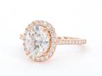 Veiling - Entourage ring ovaal Moissaniet 2.00 carat Rose, Nieuw