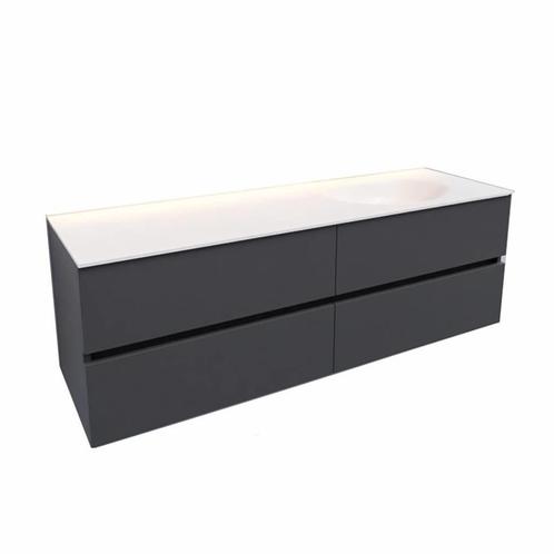 Badkamermeubel Solid Surface AQS Stockholm 150x46 cm Rechts, Huis en Inrichting, Badkamer | Badkamermeubels, Ophalen of Verzenden