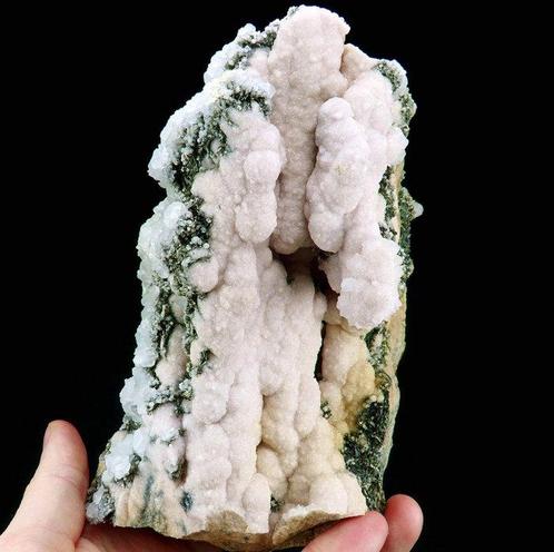Stalactitische Rhodochrosiet met Marcasiet en Calciet Trepa, Verzamelen, Mineralen en Fossielen