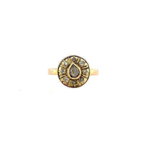 Gouden ring met roosdiamant 14 krt, Sieraden, Tassen en Uiterlijk, Ringen, Nieuw, Ophalen of Verzenden