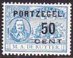 Nederland 1907 - 50 cent Portzegel de Ruyter postfris,, Gestempeld