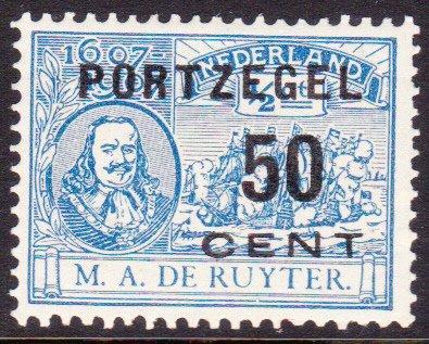 Nederland 1907 - 50 cent Portzegel de Ruyter postfris,, Postzegels en Munten, Postzegels | Nederland