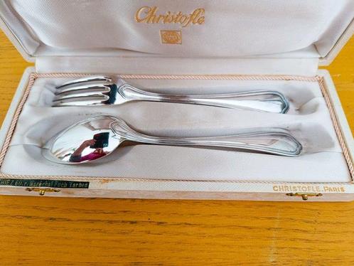 Christofle - Doopset (3) - Metaal - Kinderbestek, Antiek en Kunst, Antiek | Goud en Zilver