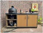 Buitenkeuken The Anvil staal, composiet kamado S,M en L, Tuin en Terras, Buitenkeukens, Houtskool, Vrijstaand, Flame & Steel, Nieuw