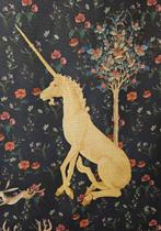 380x280cm! Renaissancestof met eenhoorns en bloemen -, Antiek en Kunst