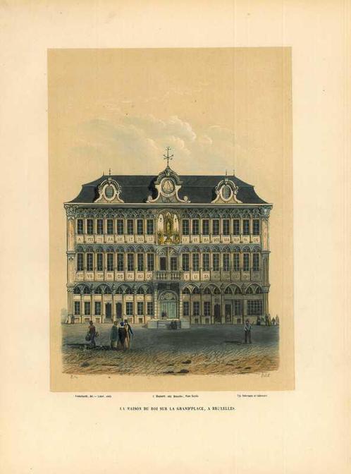 Zicht op Brussels, Antiek en Kunst, Kunst | Etsen en Gravures