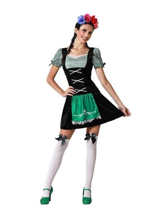 Tiroler Jurk Dames Zwart/Groen Lisa, Kleding | Dames, Carnavalskleding en Feestkleding, Nieuw, Ophalen of Verzenden