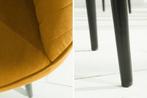 Elegante armleuningstoel TURIJN mosterdgeel fluweel met, Huis en Inrichting, Stoelen, Ophalen of Verzenden, Nieuw