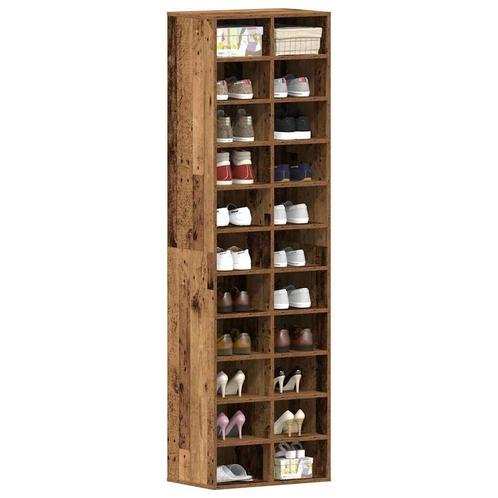 vidaXL Schoenenkast 54x34x183 cm spaanplaat oud hout, Huis en Inrichting, Kasten | Schoenenrekken, Nieuw, Verzenden