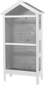 Duvo+ Voliere Asti - Wit - 82 x 40 x 160cm, Dieren en Toebehoren, Vogels | Hokken en Kooien, Ophalen of Verzenden, Nieuw, Hout