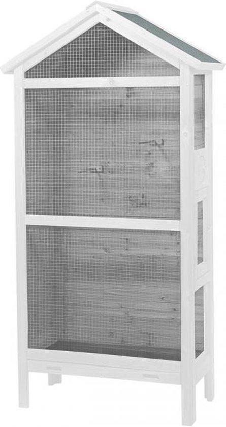 Duvo+ Voliere Asti - Wit - 82 x 40 x 160cm, Dieren en Toebehoren, Vogels | Hokken en Kooien, Volière, Nieuw, Hout, Ophalen of Verzenden