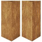 Plantenbakken 2 st driehoek 40x34,5x70 cm cortenstaal, Verzenden, Nieuw