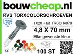 RVS TorxColorschroef 4.8x70mm tbv HPL-plaat en Trespa® (1..., Doe-het-zelf en Verbouw, IJzerwaren en Bevestigingsmiddelen, Nieuw