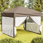 vidaXL Partytent inklapbaar met zijwanden 3x3 m taupe, Verzenden, Nieuw