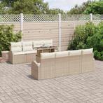 vidaXL Tuin Sofa Set met kussen met opslag 9 pcs Beige Poly, Tuin en Terras, Tuinsets en Loungesets, Verzenden, Nieuw, Rotan