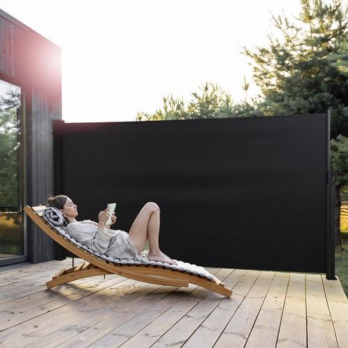 Uittrekbaar windscherm - zwart - 160 x 300 cm, Caravans en Kamperen, Windschermen, Nieuw, Verzenden