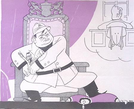 Colijn ziet de ambitie van Mussert niet op spotprent, Antiek en Kunst, Kunst | Litho's en Zeefdrukken, Verzenden