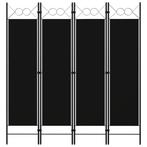 vidaXL Kamerscherm met 4 panelen 160x180 cm zwart, Verzenden, Nieuw