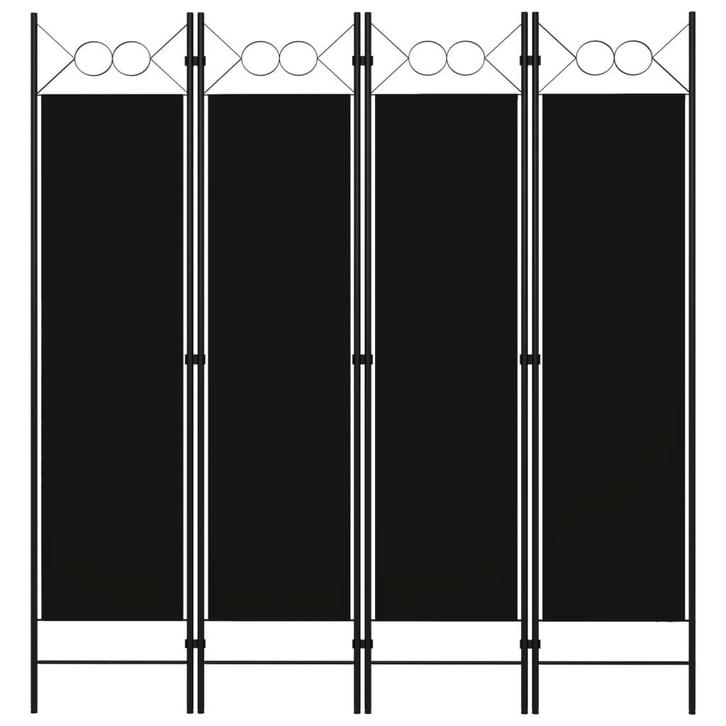 vidaXL Kamerscherm met 4 panelen 160x180 cm zwart, Huis en Inrichting, Woonaccessoires | Kamerschermen, Nieuw, Verzenden