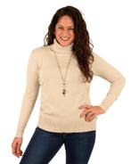 Beige losse fijngebreide trui met col van Gemma Ricceri, Kleding | Dames, Nieuw, Verzenden