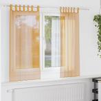 vidaXL Gordijnen voile met lussen 2 st 140x140 cm oranje, Huis en Inrichting, Verzenden, Nieuw