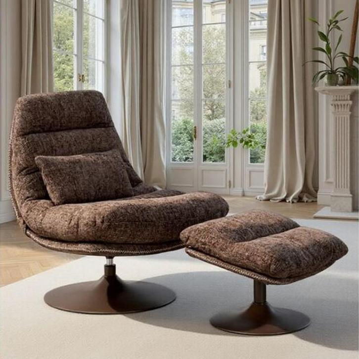 *WOONWINKEL* Kare Design Montreal Draai Fauteuil Met Voetenb, Huis en Inrichting, Fauteuils, Nieuw, Verzenden