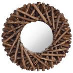 vidaXL Wandspiegel rond 40 cm teakhout, Verzenden, Nieuw