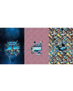 Tricot Paneel Explore Space, Hobby en Vrije tijd, Stoffen en Lappen, Overige kleuren, Nieuw