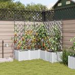 vidaXL Tuinplantbakken Rooster met opslag Wit 120 x 120 x, Tuin en Terras, Verzenden, Nieuw, 100 cm of meer, 60 cm of meer