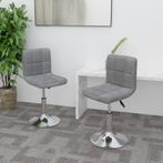 vidaXL Eetkamerstoelen draaibaar 2 st stof lichtgrijs, Huis en Inrichting, Stoelen, Verzenden, Nieuw, Grijs