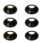 Set van 6 inbouwspots zwart GU10 35mm IP44 - Dept, Nieuw, Minder dan 50 watt