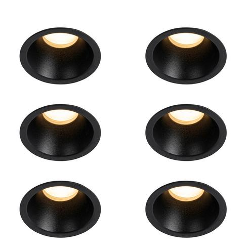 Set van 6 inbouwspots zwart GU10 35mm IP44 - Dept, Tuin en Terras, Buitenverlichting, Nieuw, Minder dan 50 watt
