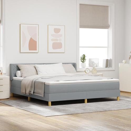 vidaXL Boxspringbed met Matras in Lichtgrijs, 180 x 200 cm, Huis en Inrichting, Slaapkamer | Bedden, Nieuw, Stof, Verzenden