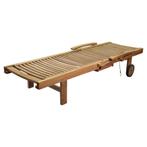 Showroommodel Comfort lounger ligbed verstelbaar teak, Tuin en Terras, Ophalen of Verzenden, Nieuw, Teakhout