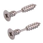 Fako Bijoux® - Oorbellen - Schroef - Schroeven - Staal, Verzenden, Nieuw