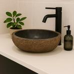 Wasbak | Wastafel | Natuursteen | 40-45x30-35cm | Ovaal |, Doe-het-zelf en Verbouw, Sanitair, Verzenden, Nieuw, Steen, Wastafel