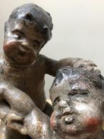 Beeld, Baby Satyr en putto cupido - 26 cm - Terracotta, Antiek en Kunst