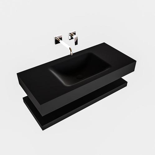 Badkamermeubel AQS Ibiza 100 cm met Planchet Solid Surface, Huis en Inrichting, Badkamer | Badkamermeubels, Ophalen of Verzenden