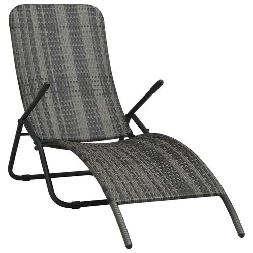 Inklapbaar Ligbed - Grijs Rattan - Retourdeal - Tuin & Ca..., Tuin en Terras, Ligbedden, Inklapbaar, Nieuw, Rotan, Ophalen of Verzenden